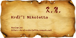 Král Nikoletta névjegykártya